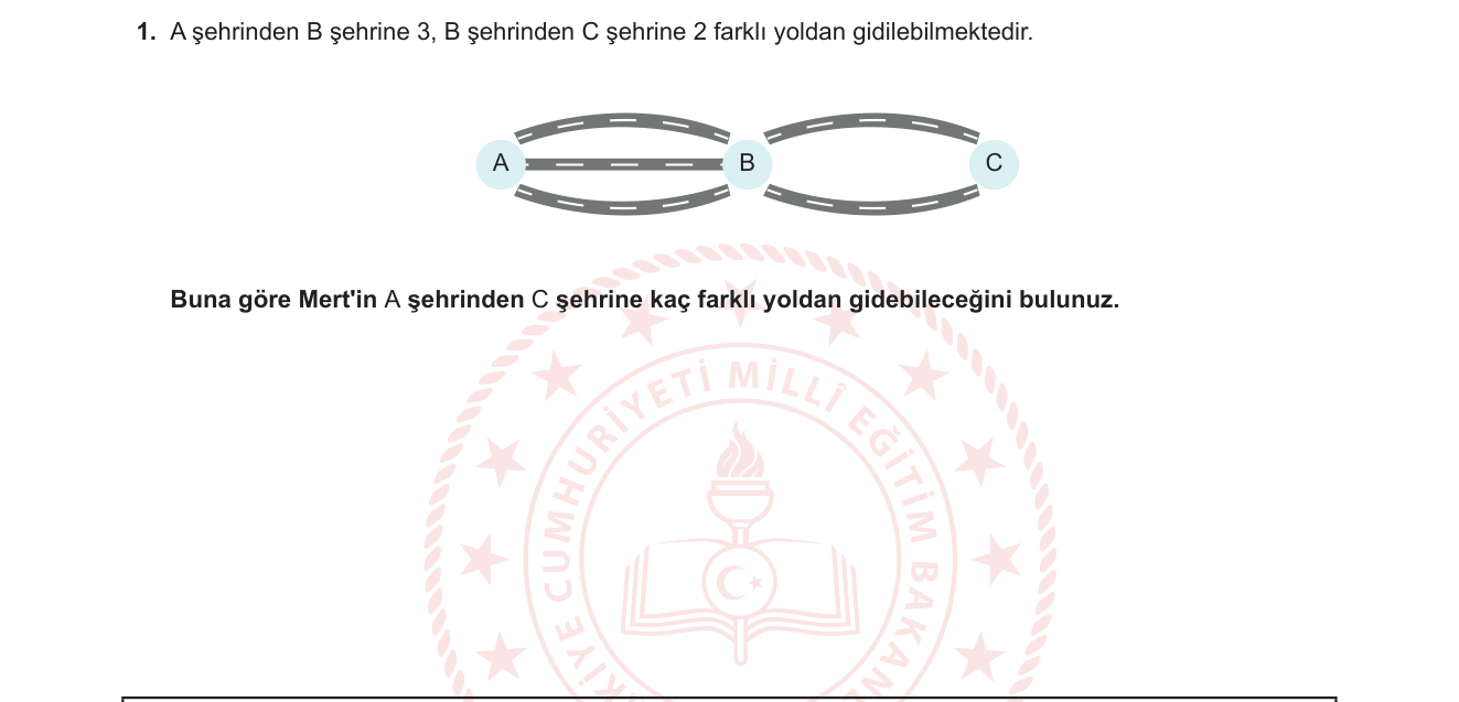 Matematik sorusu 1 — Temel Sayma İlkesi (Çarpma Kuralı)