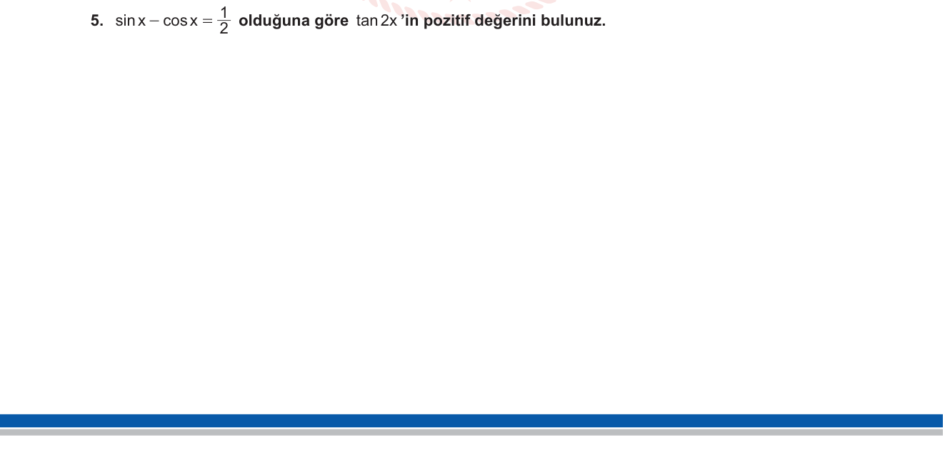 Matematik sorusu 13 — Trigonometri — Çift Açı Formülleri (sin 2x, cos 2x, tan 2x)