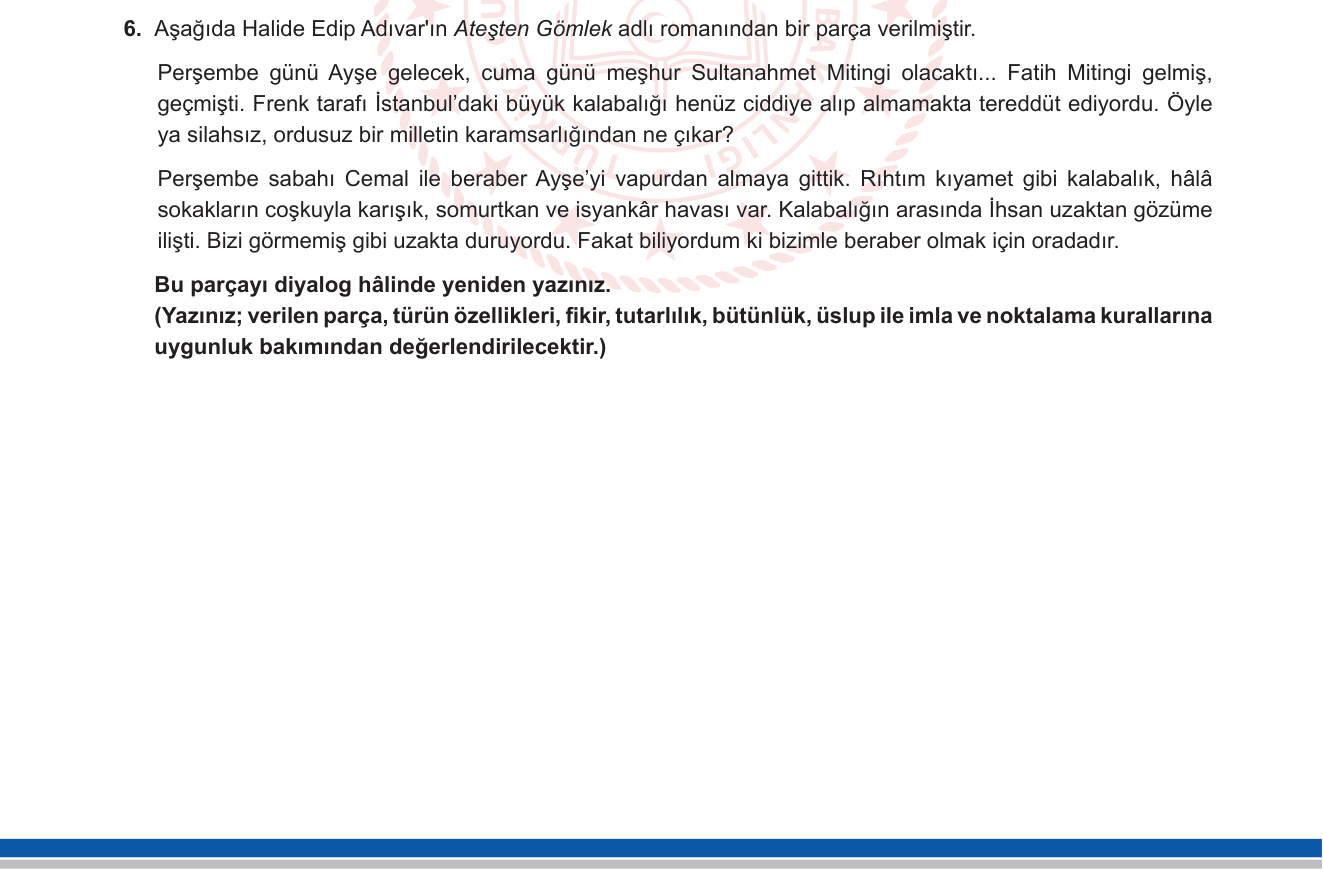 Türk Dili ve Edebiyatı sorusu 16 — 