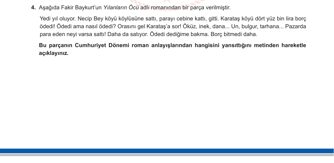 Türk Dili ve Edebiyatı sorusu 4 — 