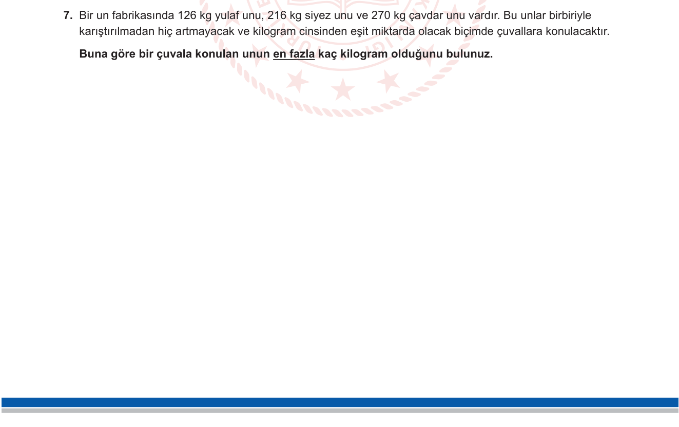 Matematik sorusu 13 — Doğal Sayılarda EBOB (En Büyük Ortak Bölen)