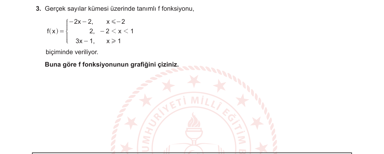 Matematik sorusu 18 — Fonksiyonlar — Parçalı Fonksiyon Grafiği
