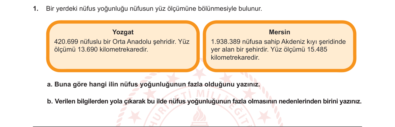 Sosyal Bilgiler sorusu 1 — 