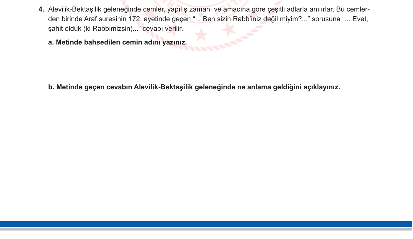 Din Kültürü ve Ahlak Bilgisi sorusu 9 — 