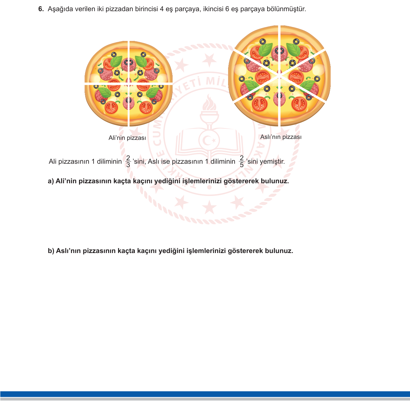 Matematik sorusu 6 — Kesirlerde çarpma (kesrin kesri)