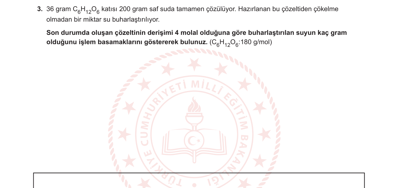 Kimya sorusu 3 — 