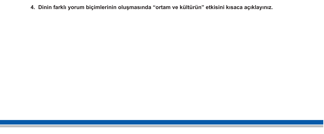 Din Kültürü ve Ahlak Bilgisi sorusu 21 — 