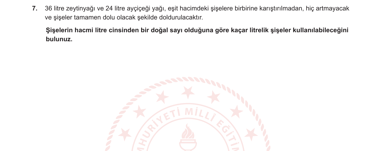 Matematik sorusu 21 — En Büyük Ortak Bölen (EBOB)