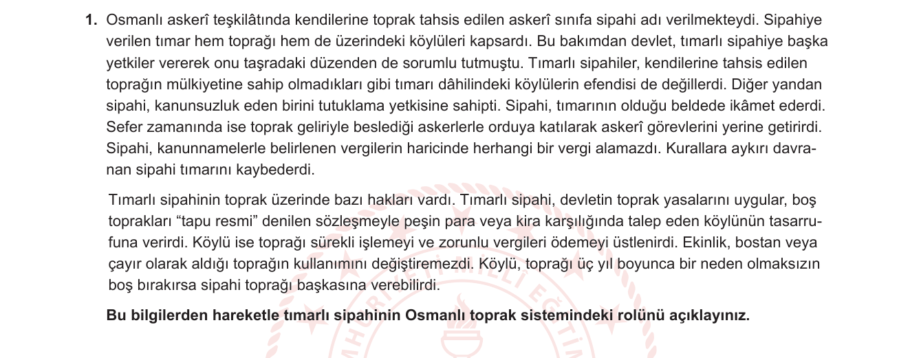 Tarih sorusu 1 — 