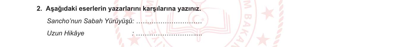 Türk Dili ve Edebiyatı sorusu 12 — Cumhuriyet Dönemi Türk öykü ve deneme yazarları; eser-yazar eşleştirme (12. sınıf Türk Dili ve Edebiyatı)