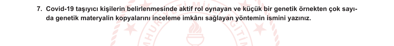 Biyoloji sorusu 24 — Biyoteknoloji — PCR (Polimeraz Zincir Reaksiyonu) uygulamaları