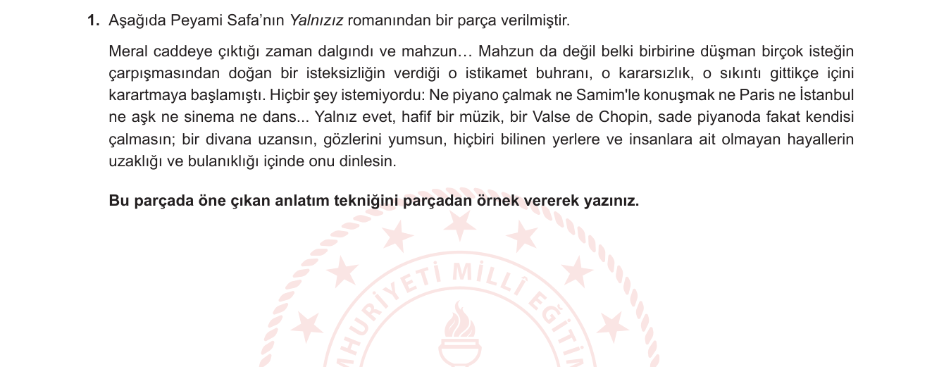 Türk Dili ve Edebiyatı sorusu 19 — 