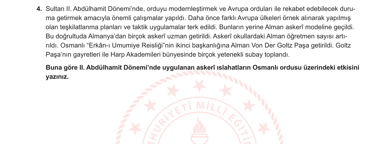 Tarih sorusu 4 — 