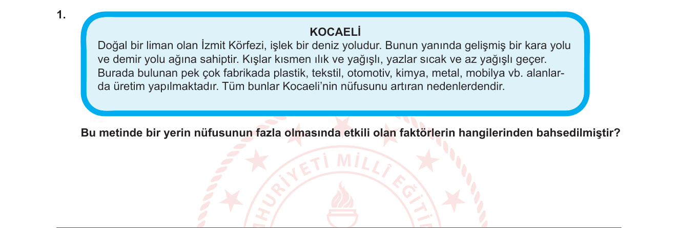 Sosyal Bilgiler sorusu 10 — 