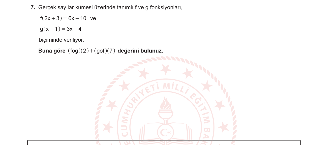 Matematik sorusu 27 — Bileşke fonksiyon / bileşik argümanlı fonksiyon kuralı