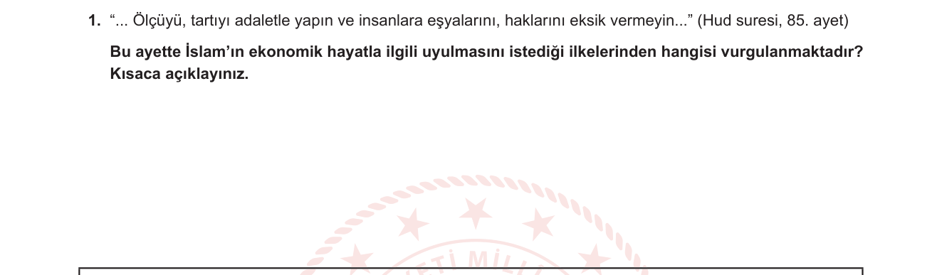 Din Kültürü ve Ahlak Bilgisi sorusu 6 — 