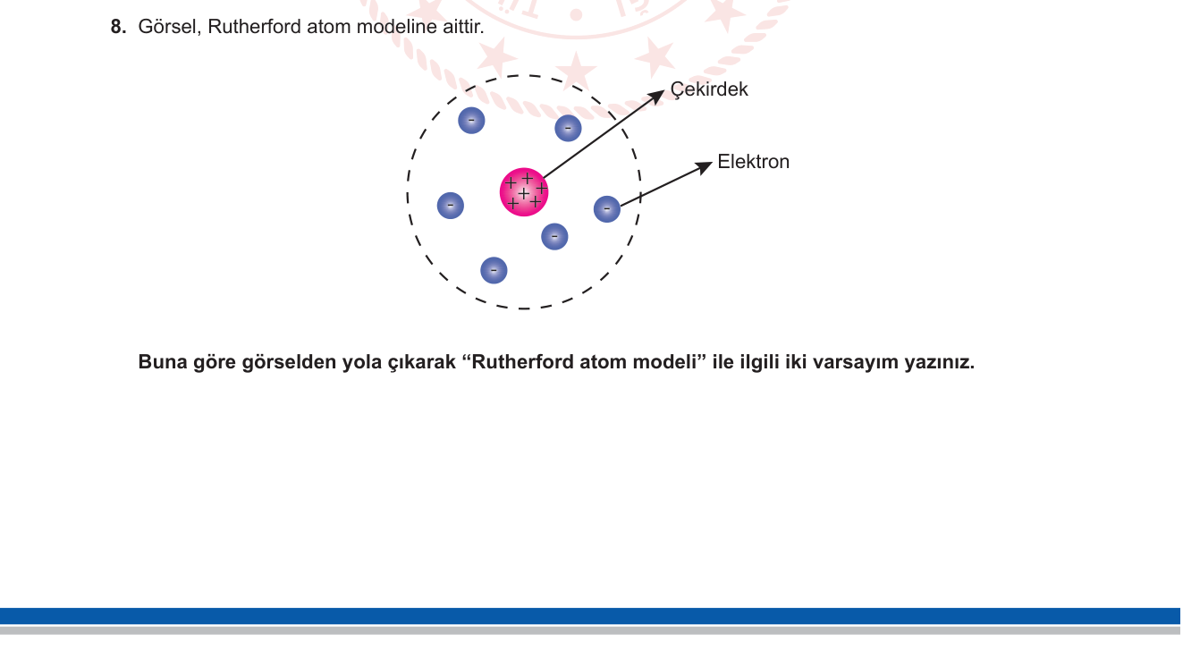 Kimya sorusu 9 — Atom Modelleri — Rutherford Atom Modeli Varsayımları