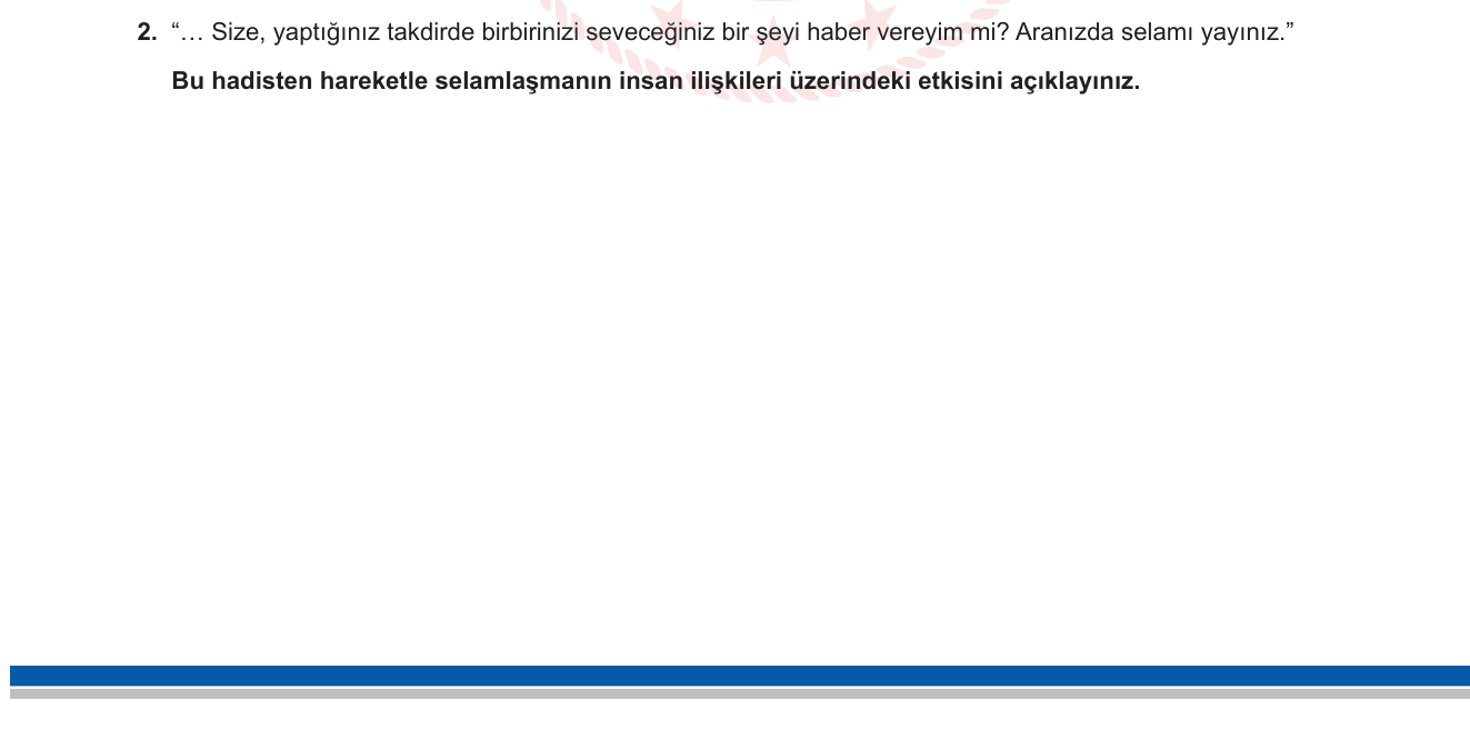 Din Kültürü ve Ahlak Bilgisi sorusu 2 — 