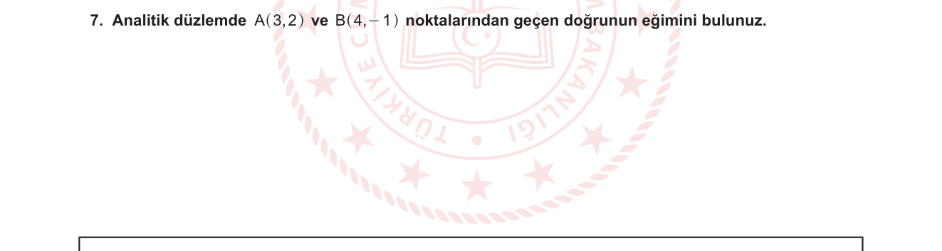 Matematik sorusu 8 — Analitik Geometri - Doğrunun Eğimi