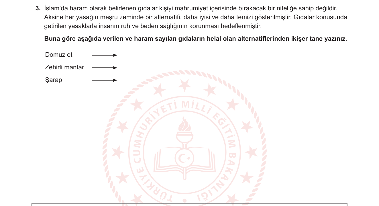 Din Kültürü ve Ahlak Bilgisi sorusu 6 — 