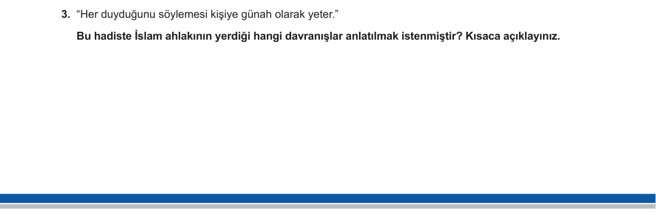 Din Kültürü ve Ahlak Bilgisi sorusu 8 — 