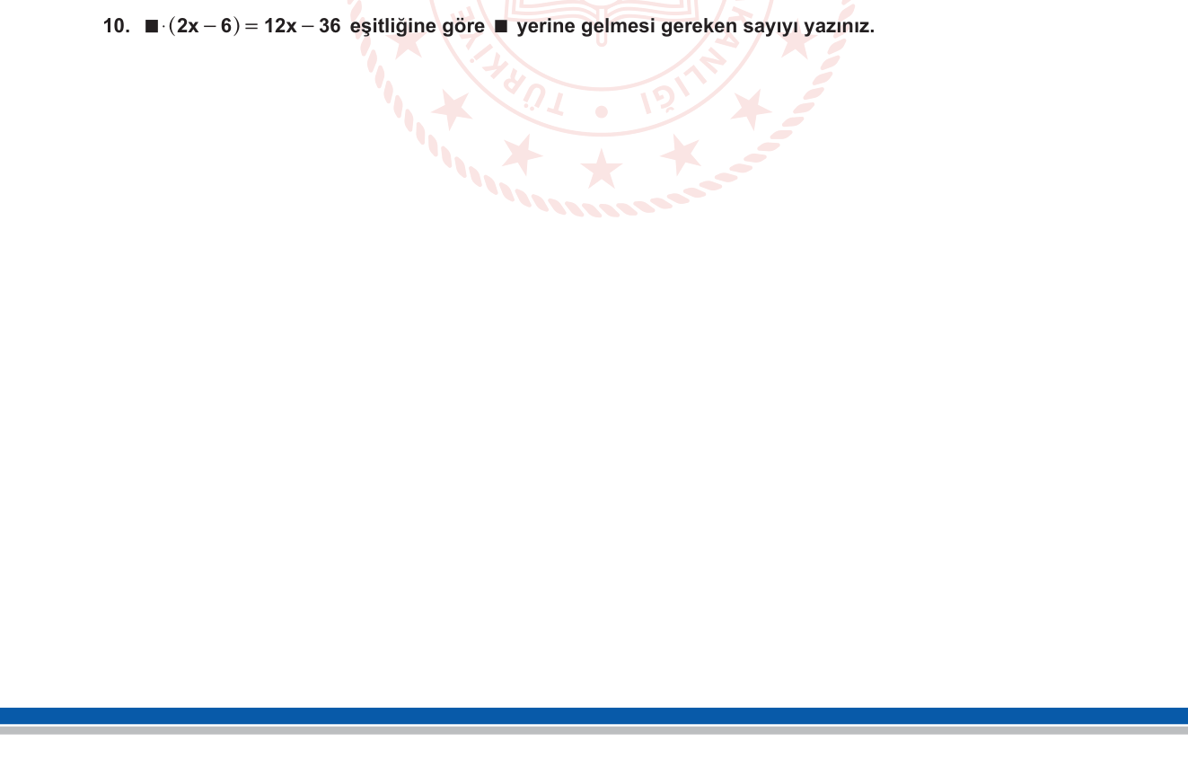 Matematik sorusu 23 — Cebirsel ifadeler — dağılma özelliği ve ortak çarpan