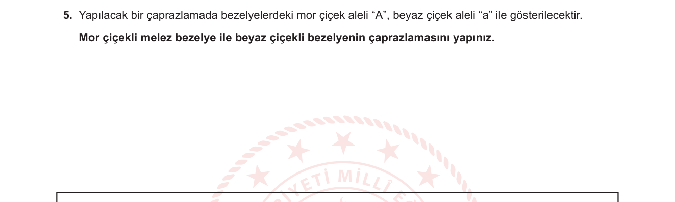 Fen Bilimleri sorusu 6 — Mendel'in Kalıtım Yasaları — Monohibrit Çaprazlama / 8. Sınıf Fen Bilimleri