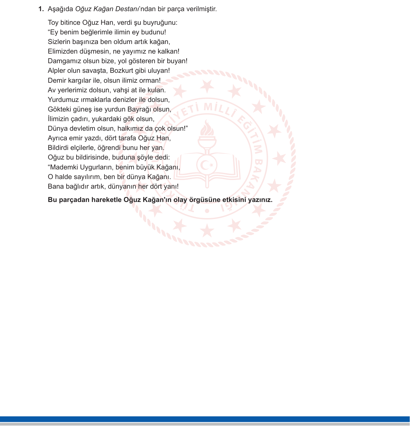 Türk Dili ve Edebiyatı sorusu 1 — 