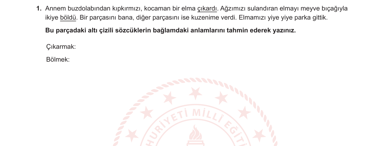 Türkçe sorusu 1 — 