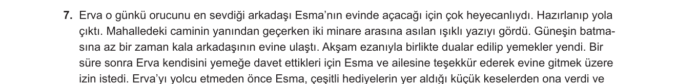 Din Kültürü ve Ahlak Bilgisi sorusu 16 — Ramazan İbadetleri ve Gelenekleri — İftar, Mahya, Sosyal Dayanışma (5. Sınıf)