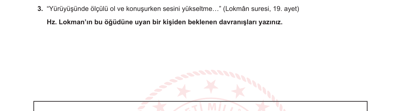 Din Kültürü ve Ahlak Bilgisi sorusu 16 — 