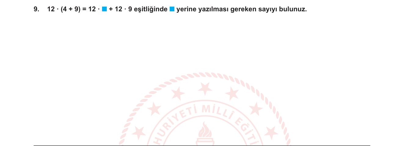 Matematik sorusu 23 — Doğal Sayılarda Çarpmanın Dağılma Özelliği