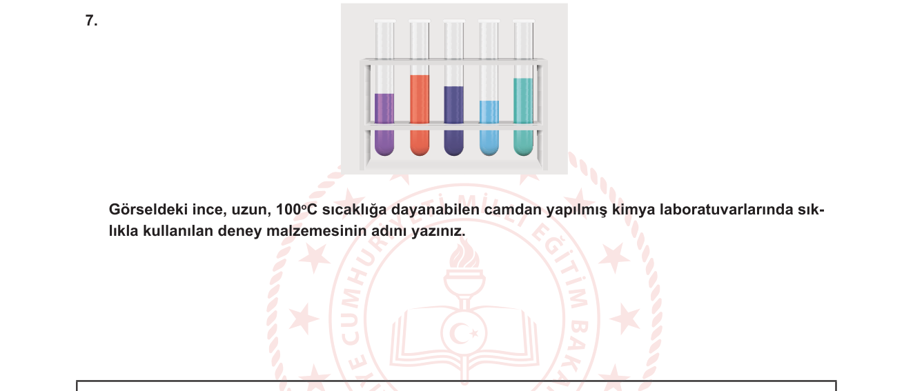 Kimya sorusu 14 — Kimya Laboratuvarı Malzemeleri ve Güvenliği