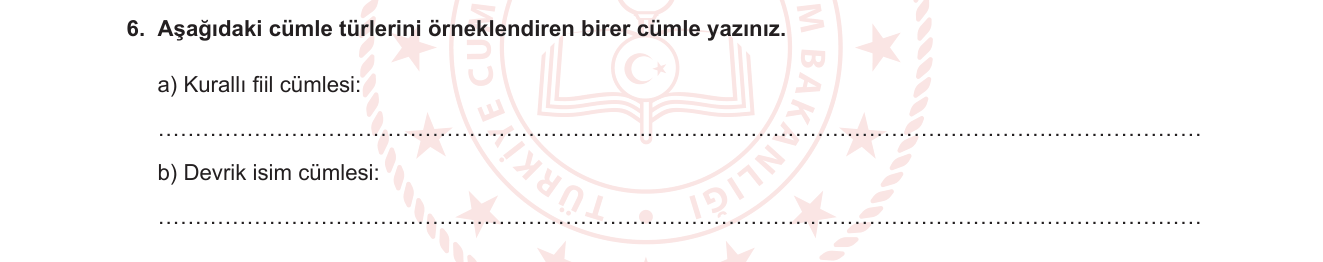 Türkçe sorusu 26 — Cümle Bilgisi: Cümle Türleri (Kurallı-Devrik, Fiil-İsim Cümlesi)