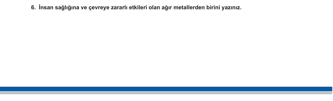 Kimya sorusu 13 — Kimya ve Çevre / Ağır Metal Kirliliği
