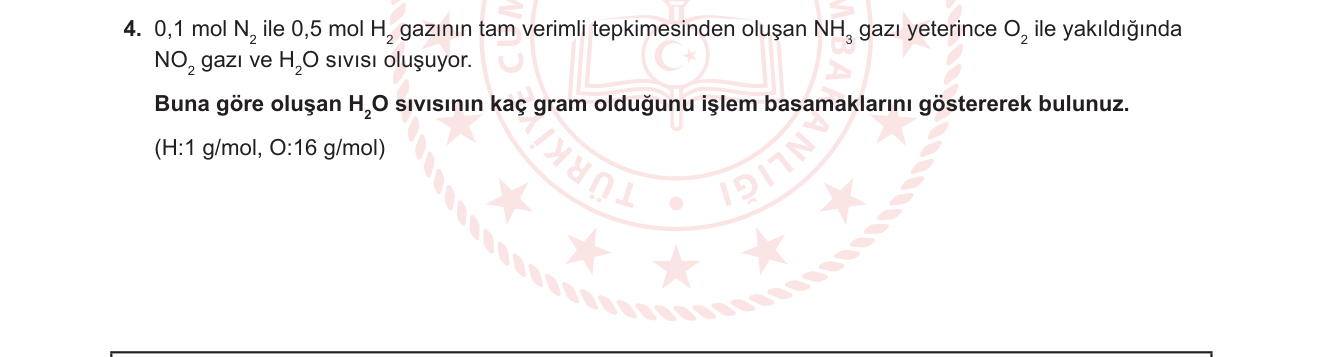 Kimya sorusu 20 — Stokiyometri — Ardışık Tepkimeler, Sınırlayan Reaktif