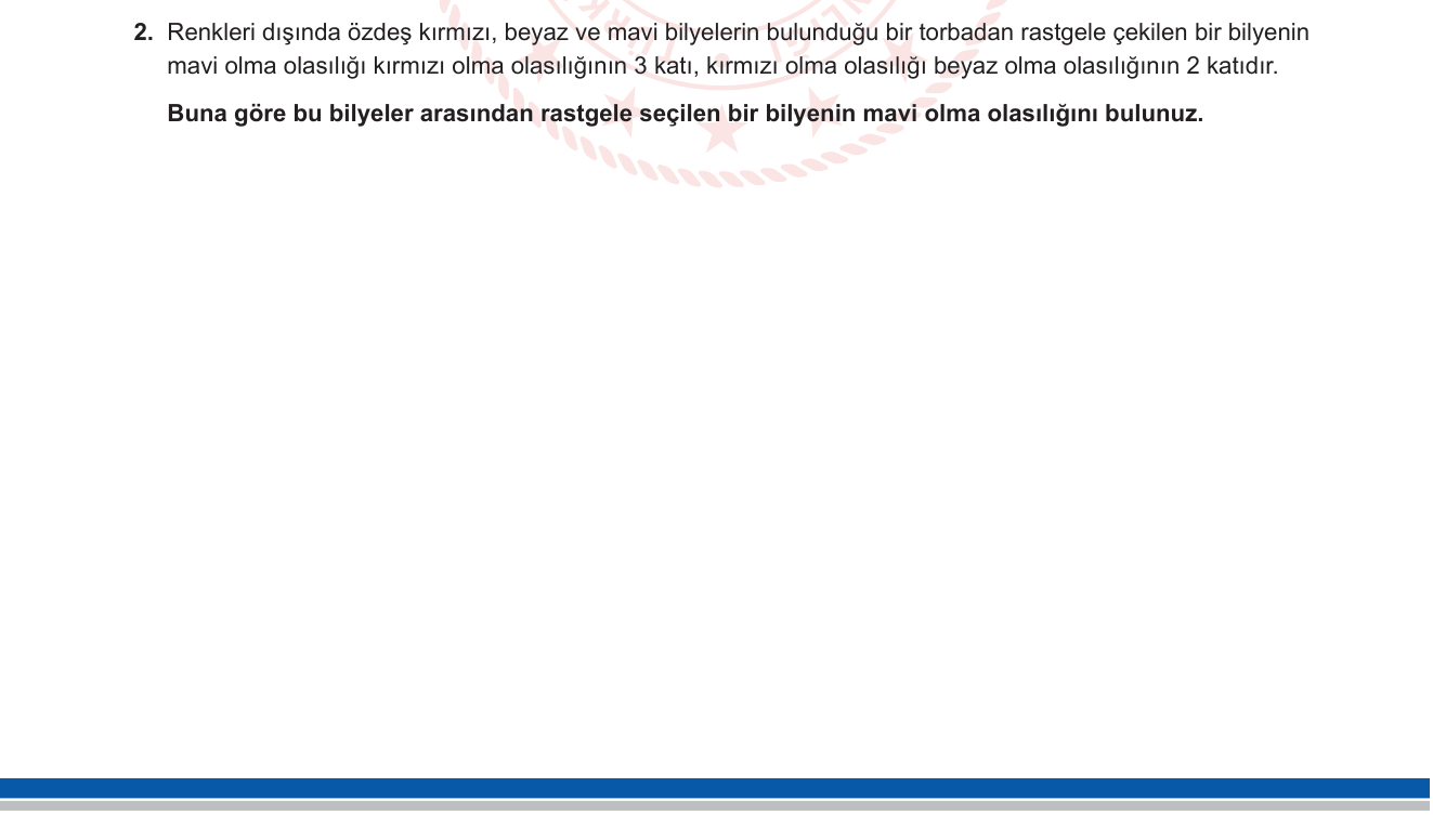 Matematik sorusu 2 — Olasılık — Oransal İlişki