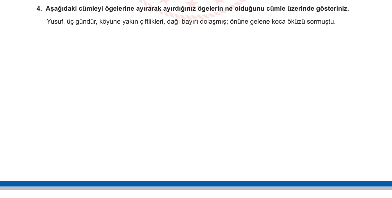 Türk Dili ve Edebiyatı sorusu 6 — Cümle Ögeleri (Özne, Nesne, Zarf Tümleci, Dolaylı Tümleç, Yüklem) — Sıralı Birleşik Cümle