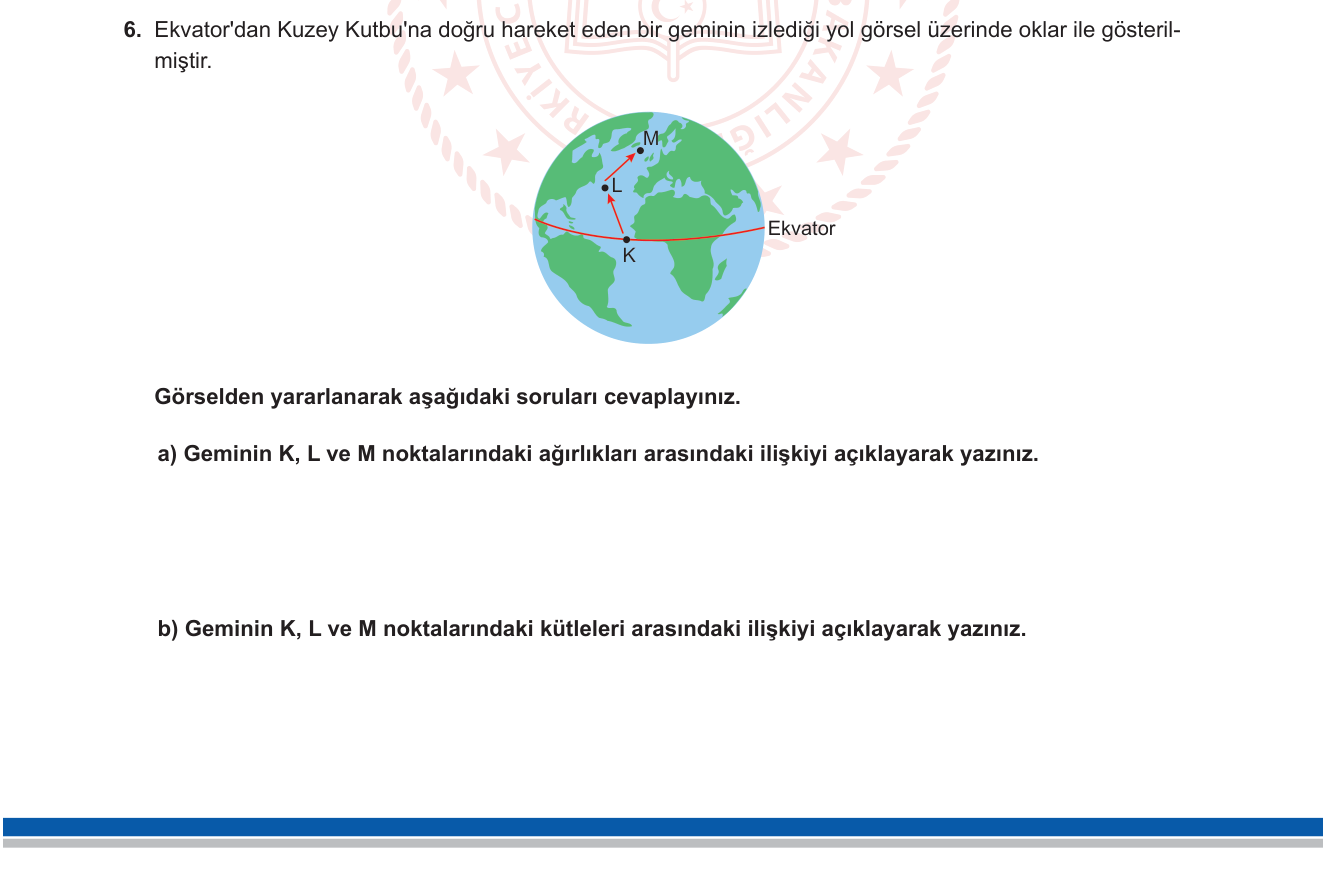 Fen Bilimleri sorusu 7 — Kuvvet ve Enerji / Ağırlık, Kütle ve Yerçekimi