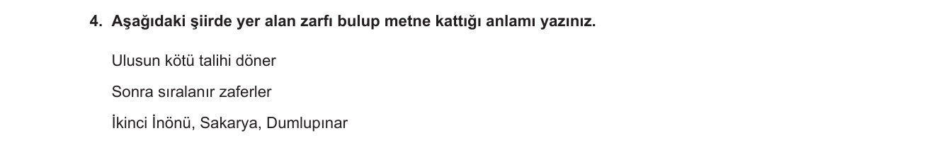 Türkçe sorusu 25 — 