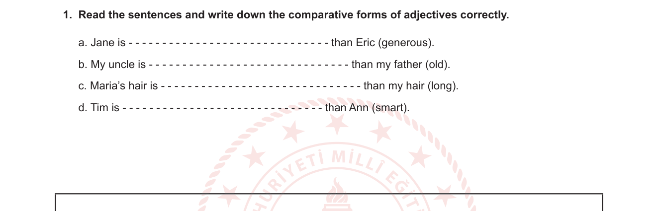İngilizce sorusu 10 — Karşılaştırma sıfatları (Comparative Adjectives)