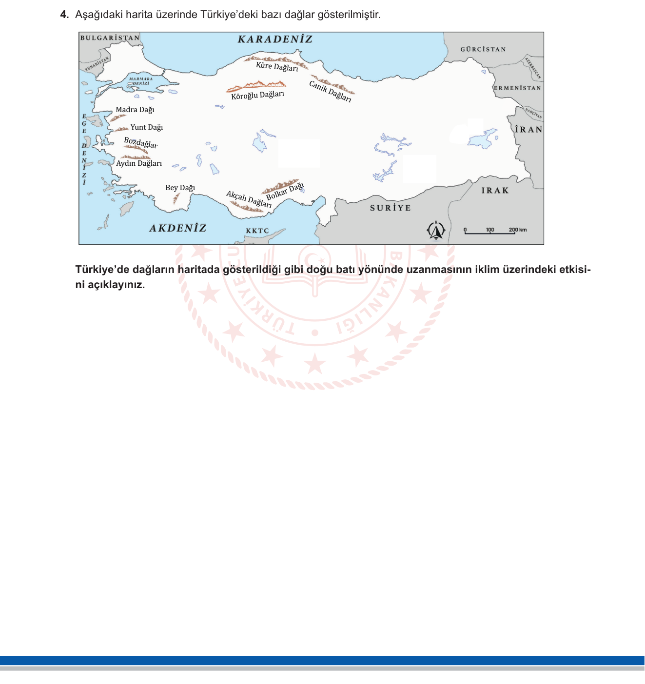 Coğrafya sorusu 4 — İklim — Dağların İklime Etkisi / Orografik Yağış / Türkiye'nin İklim Özellikleri