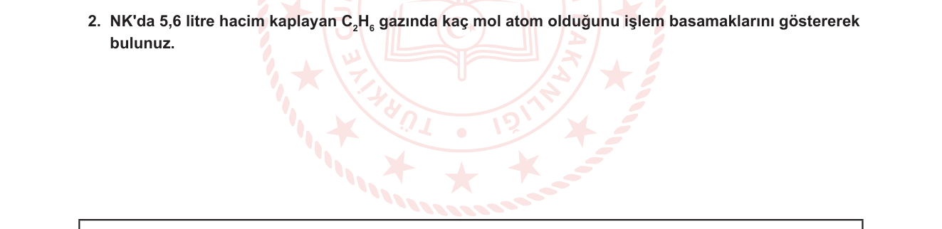 Kimya sorusu 2 — Mol Kavramı — Gaz Hacminden Mol Atom Hesabı
