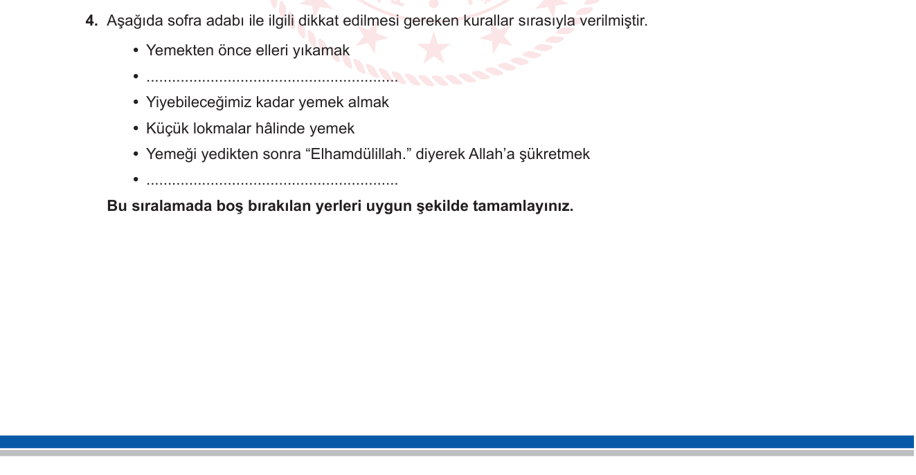 Din Kültürü ve Ahlak Bilgisi sorusu 4 — 