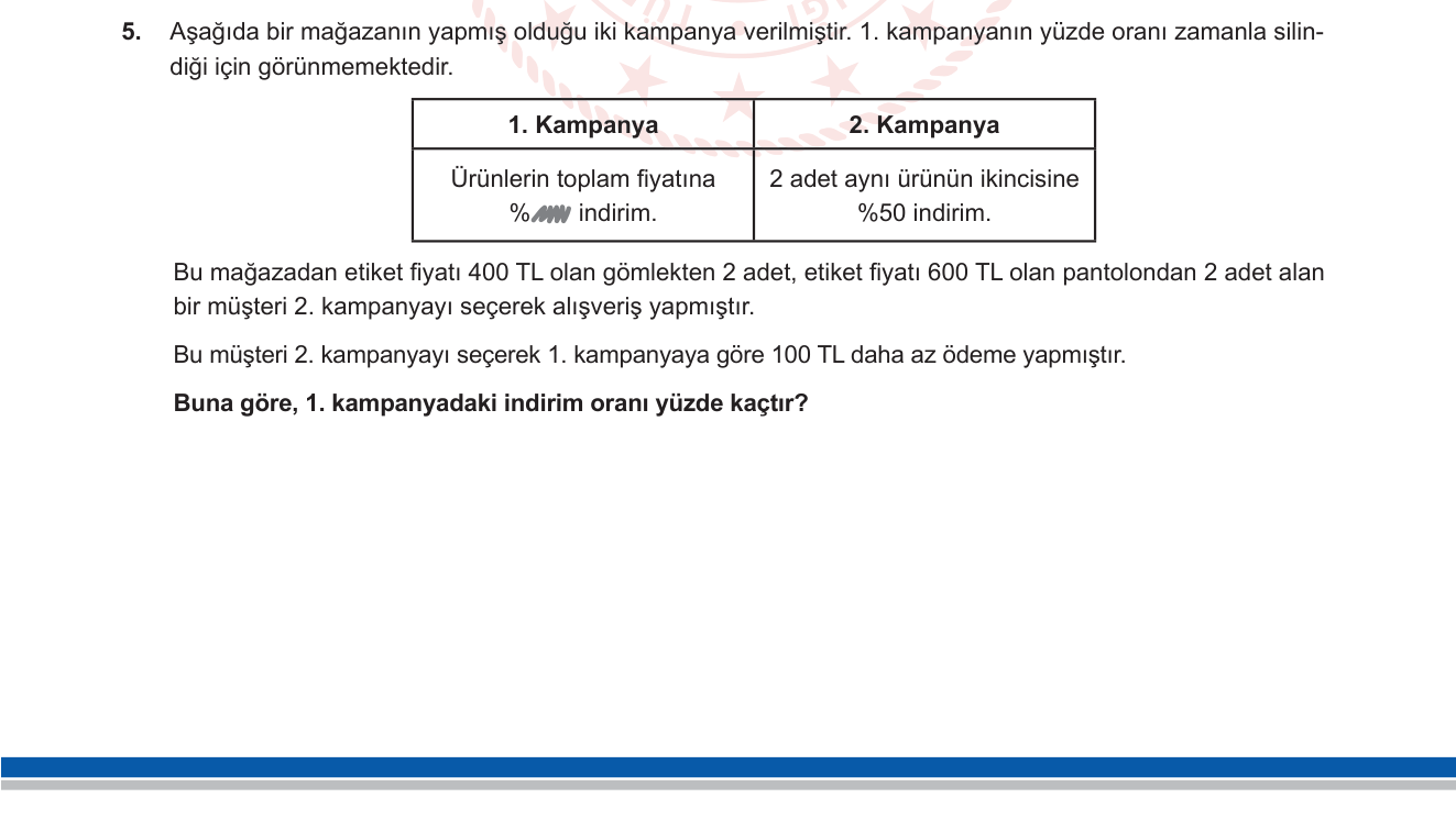 Matematik sorusu 21 — 