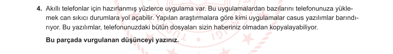 Türkçe sorusu 18 — 