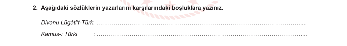 Türk Dili ve Edebiyatı sorusu 11 — Türkçenin önemli sözlükleri — Divanu Lügâti't-Türk ve Kamus-ı Türki