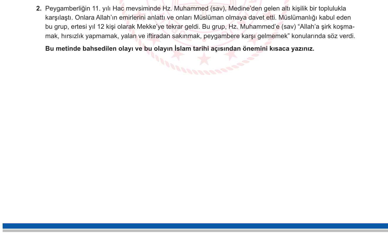 Din Kültürü ve Ahlak Bilgisi sorusu 8 — 