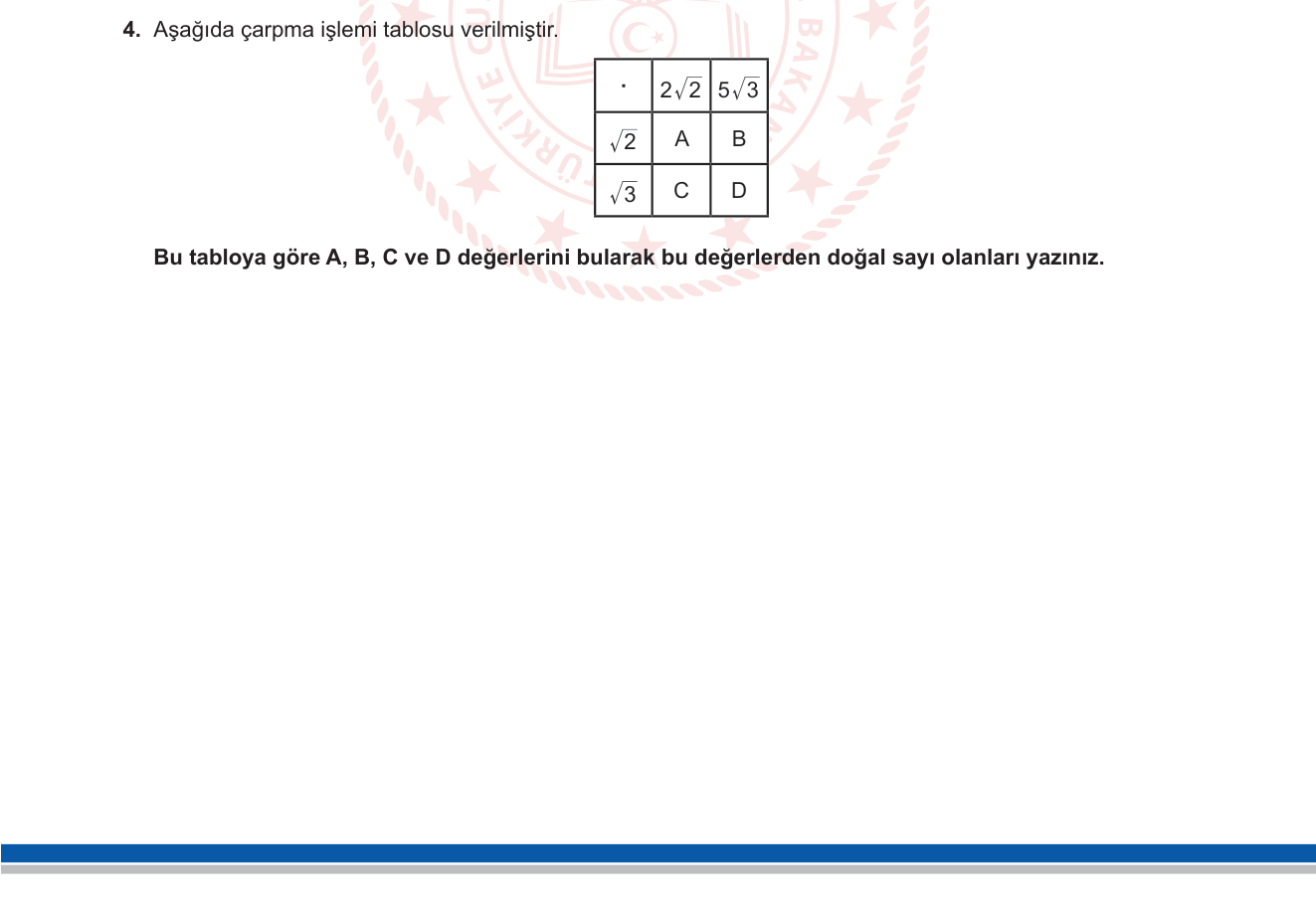 Matematik sorusu 4 — Karekök - Çarpma ve Bölme İşlemleri