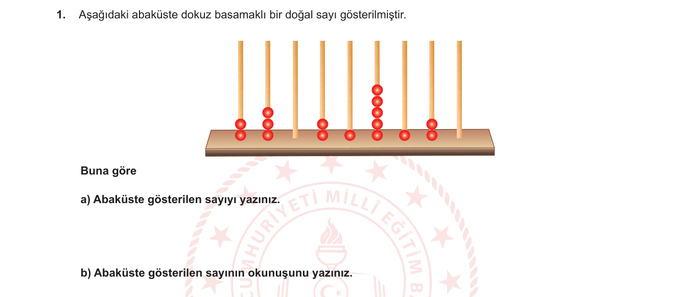Matematik sorusu 1 — Doğal sayılar - basamak değeri ve okunuş